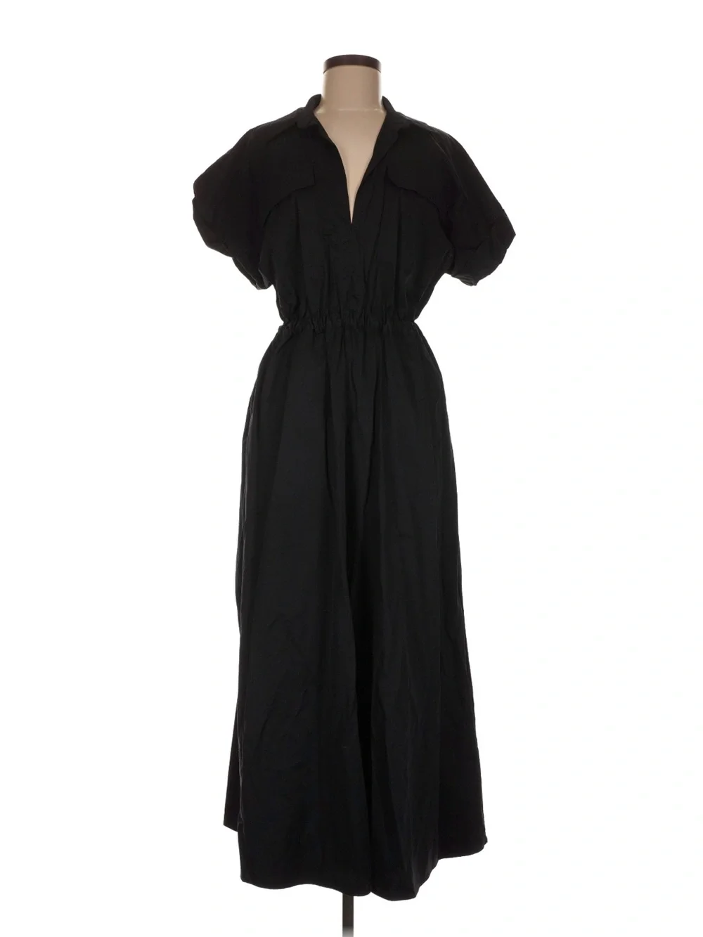 Abercrombie & Fitch Black Puff-Sleeve Maxi Dress